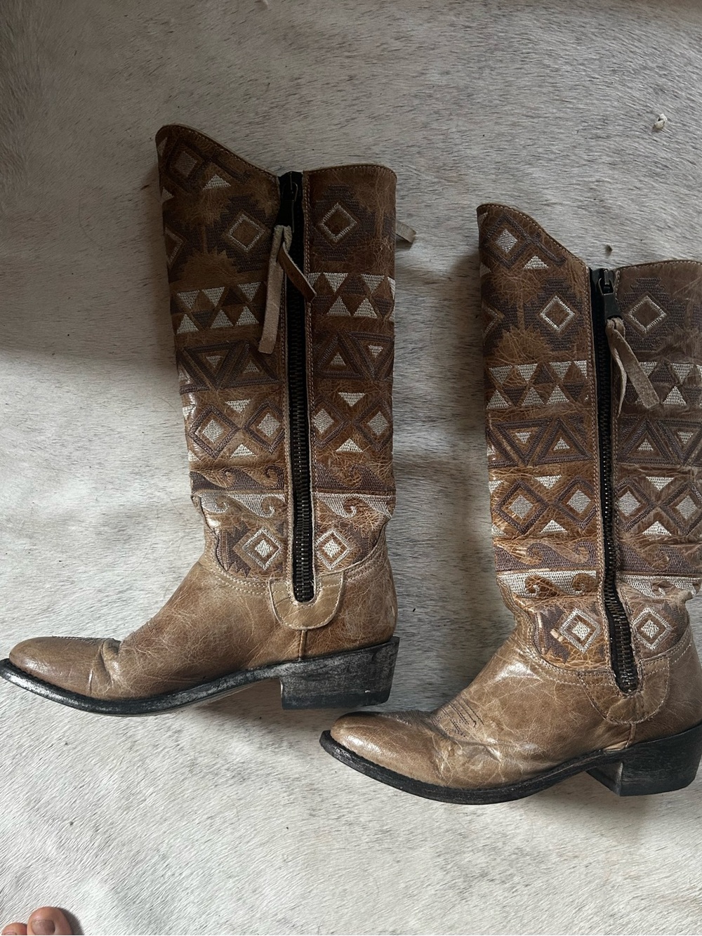 Old Gringo Brown Embroidered Suede Lace-Up Western Boots
